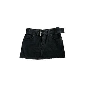 Tiger mist denim black mini skirt